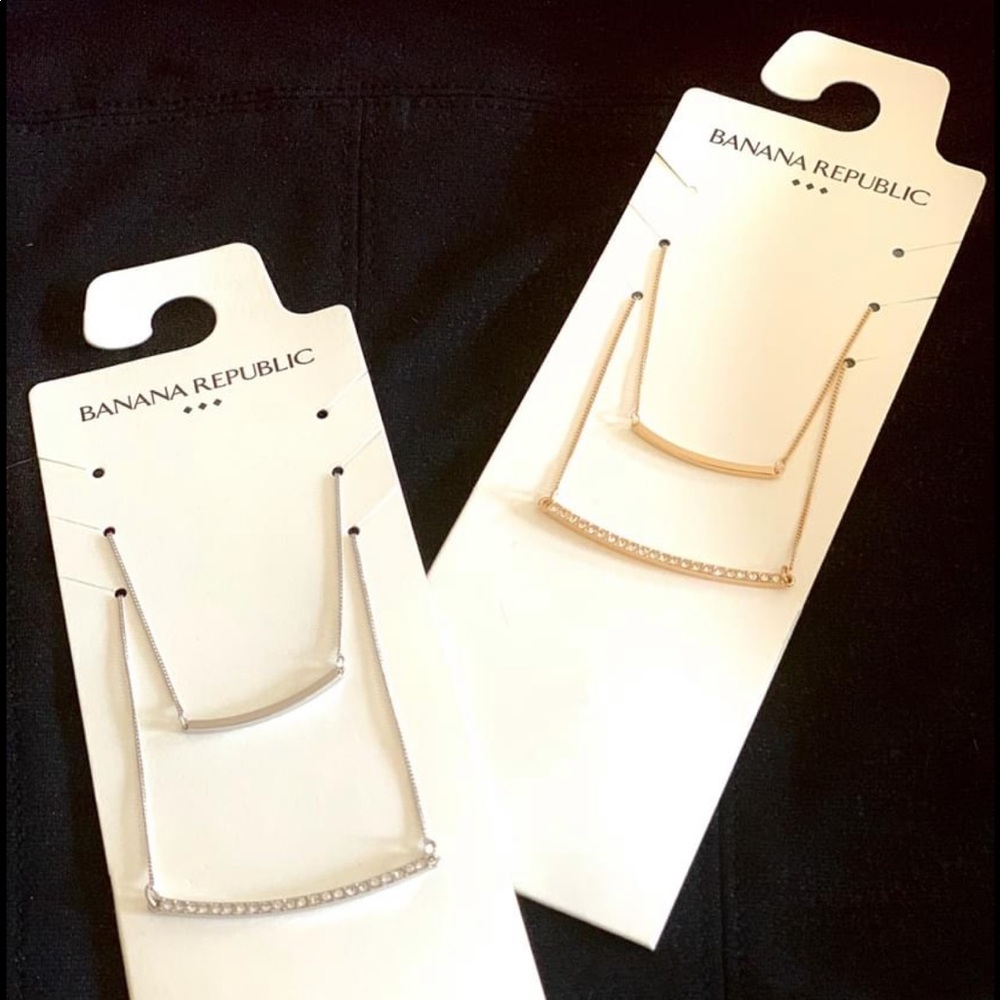 COPY - Banana Republic double bar necklace gold or silver